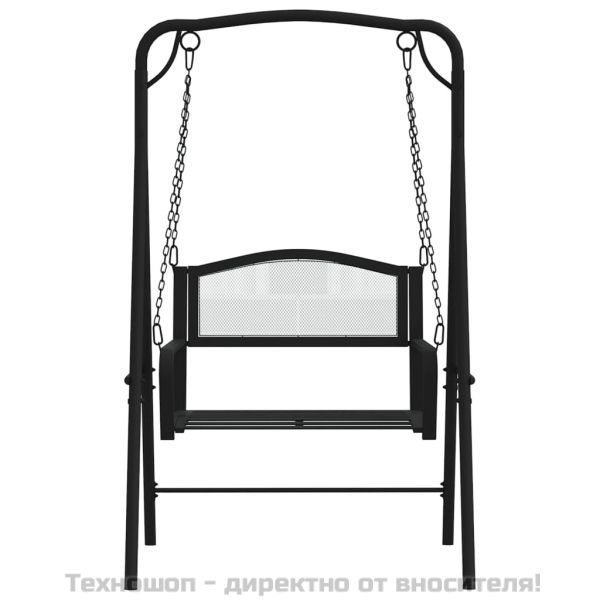 Люлееща пейка, 124 см, черна, стомана