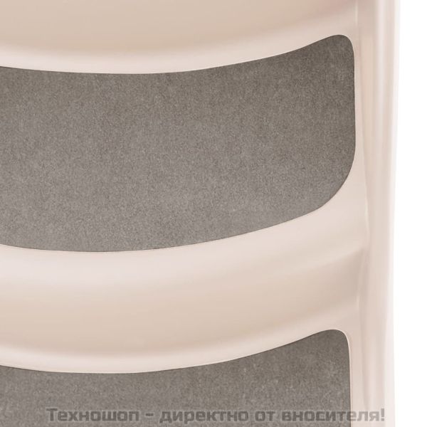 Сгъваема кучешка стълба 3 стъпала кремава 50x38x38 см пластмаса