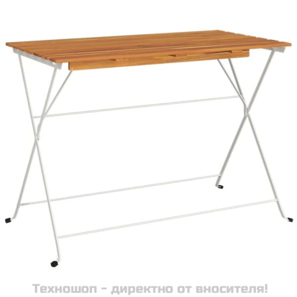 Сгъваема бистро маса, 100x54x71 см, акация масив и стомана