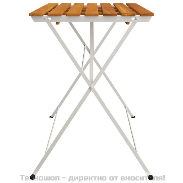 Сгъваема бистро маса, 100x54x71 см, акация масив и стомана