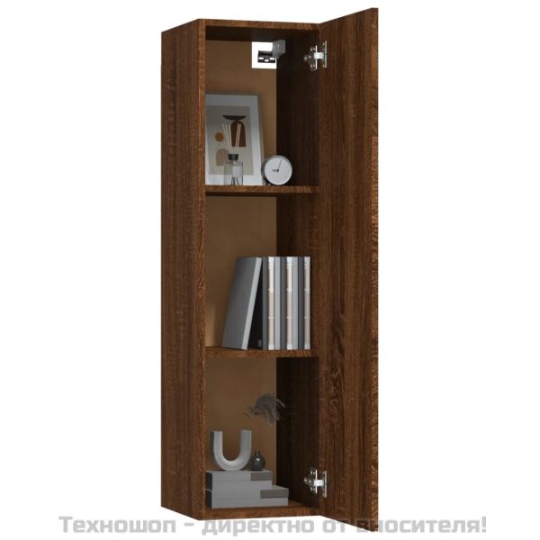 Стенен ТВ шкаф, кафяв дъб, 30,5x30x110 см
