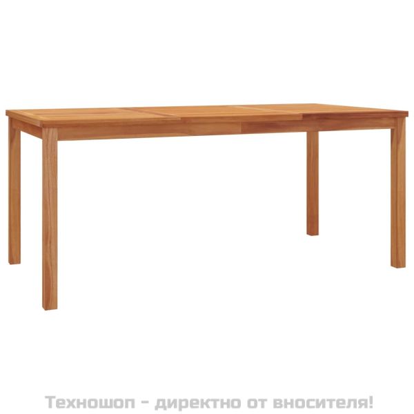 Градински трапезен комплект, 5 части, тиково дърво масив