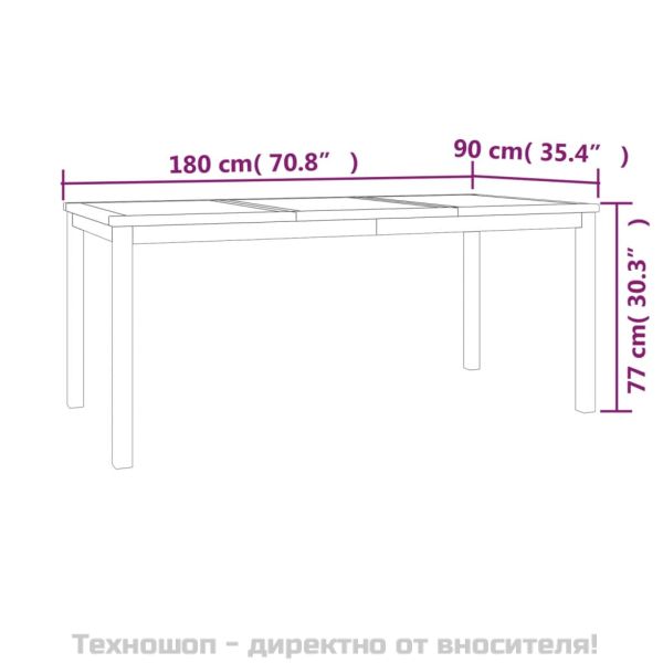 Градински трапезен комплект, 5 части, тиково дърво масив