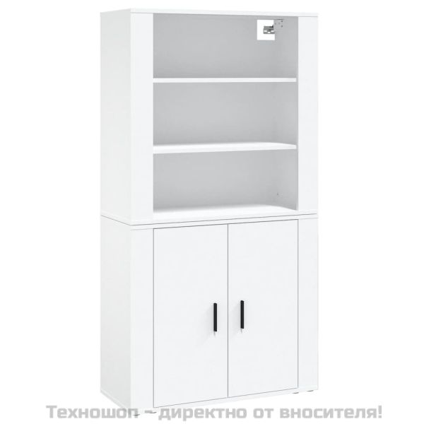 Висок шкаф, бял, инженерно дърво