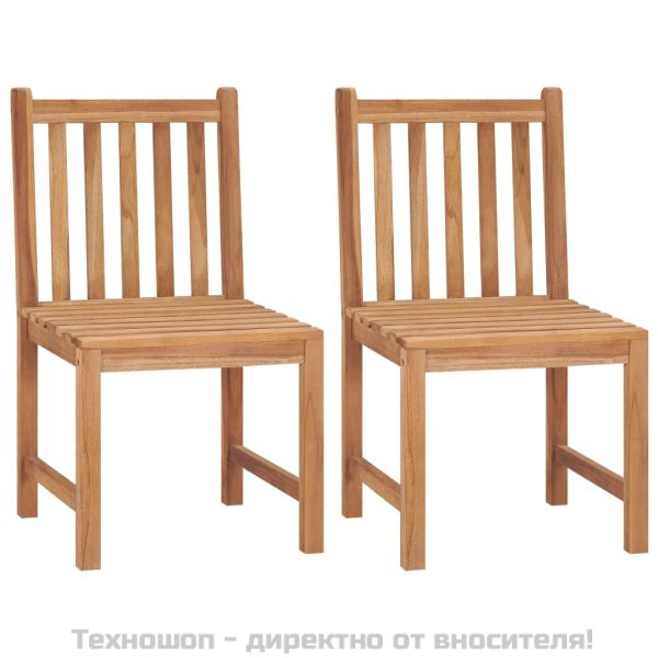 Градински трапезен комплект, 4 части, тиково дърво масив