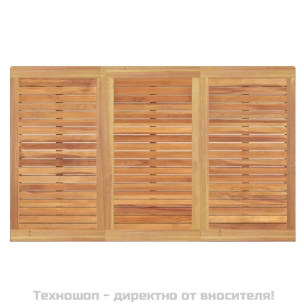 Градински трапезен комплект, 4 части, тиково дърво масив