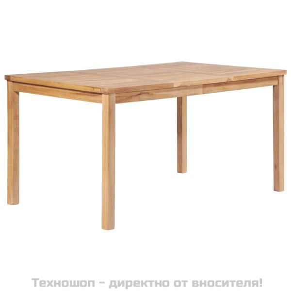 Градински трапезен комплект, 5 части, тиково дърво масив