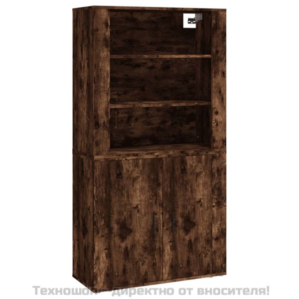 Висок шкаф, опушен дъб, инженерно дърво