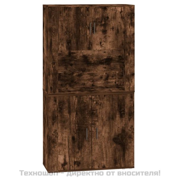 Висок шкаф, опушен дъб, инженерно дърво