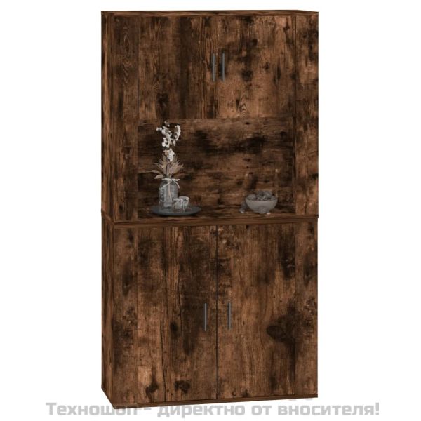 Висок шкаф, опушен дъб, инженерно дърво