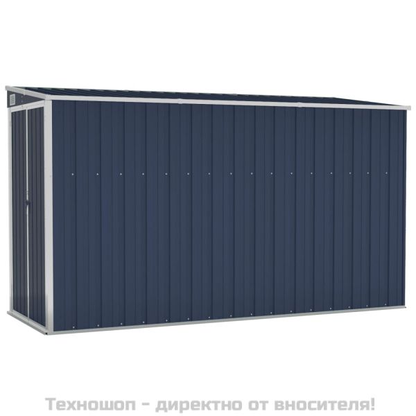 Градинска барака стенен монтаж антрацит 118x288x178 см стомана