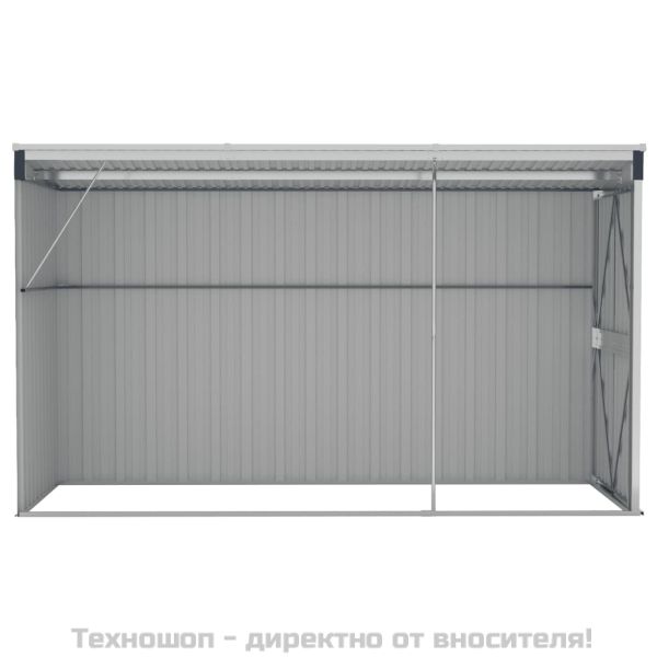 Градинска барака стенен монтаж антрацит 118x288x178 см стомана