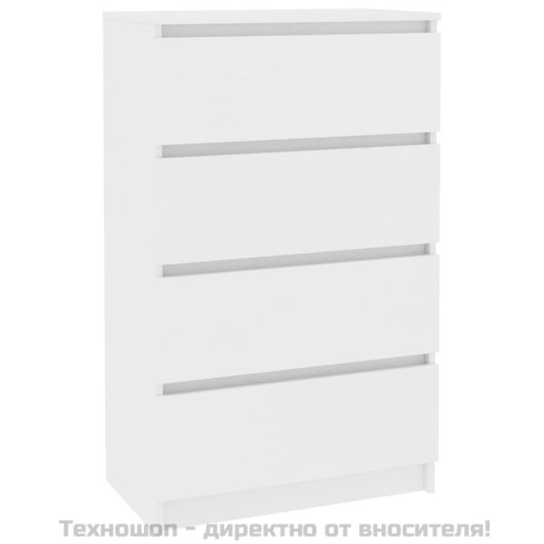 Сайдборд, бял, 60x35x98,5 см, инженерно дърво