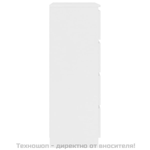 Сайдборд, бял, 60x35x98,5 см, инженерно дърво