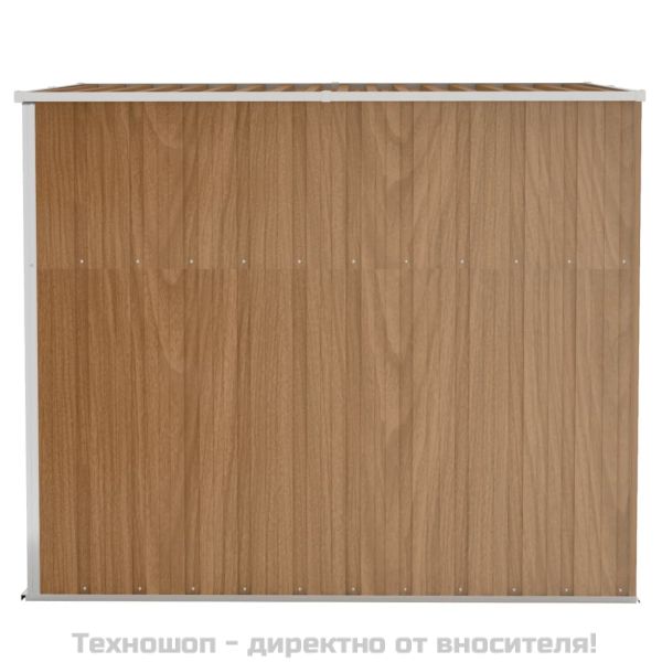 Градинска барака за стенен монтаж кафява 118x194x178 см стомана