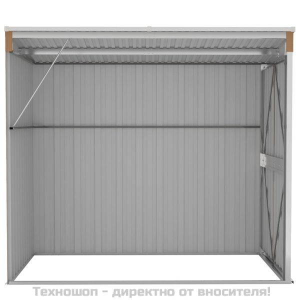 Градинска барака за стенен монтаж кафява 118x194x178 см стомана