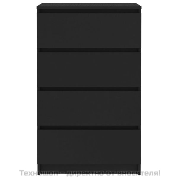 Сайдборд, черен, 60x35x98,5 см, инженерно дърво