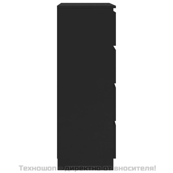 Сайдборд, черен, 60x35x98,5 см, инженерно дърво