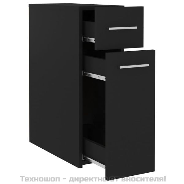 Шкаф органайзър, черен, 20x45,5x60 см, инженерно дърво