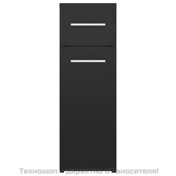 Шкаф органайзър, черен, 20x45,5x60 см, инженерно дърво