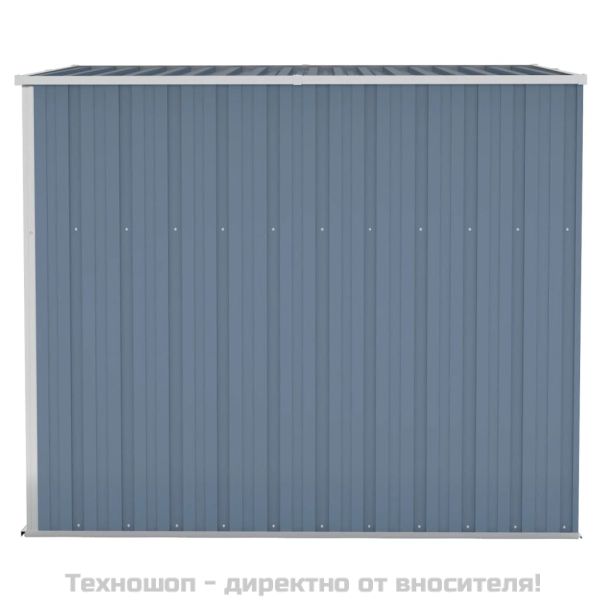 Градинска барака за стенен монтаж сива 118x194x178 см стомана