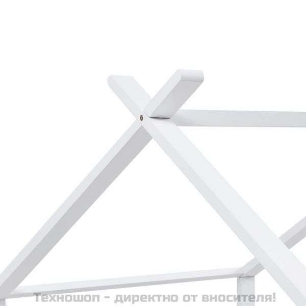 Рамка за детско легло, бяла, бор масив, 90х200 см