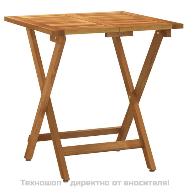 Сгъваем бистро комплект, 3 части, с възглавници, акация масив