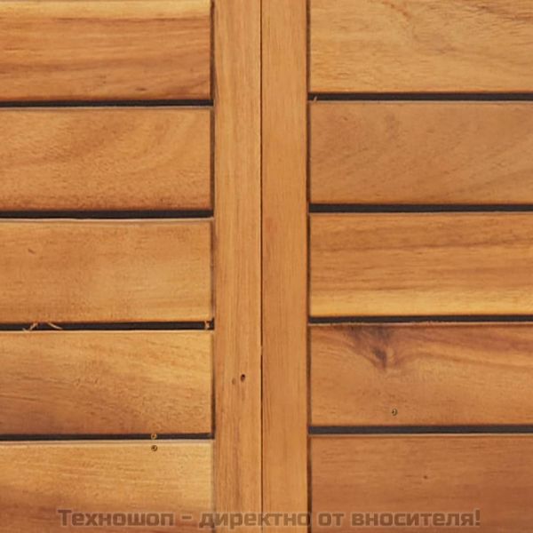 Сгъваем бистро комплект, 3 части, с възглавници, акация масив