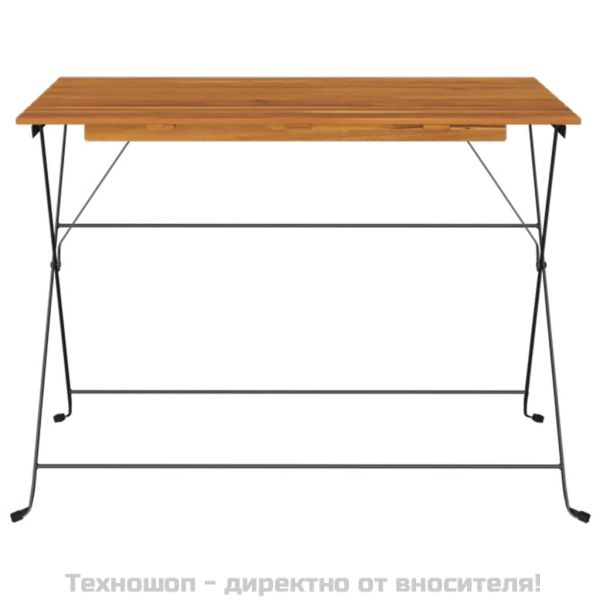 Сгъваема бистро маса, 100x54x71 см, акация масив и стомана