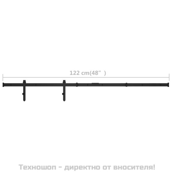 Комплект за мини плъзгаща врата за шкаф, стомана, 122 см
