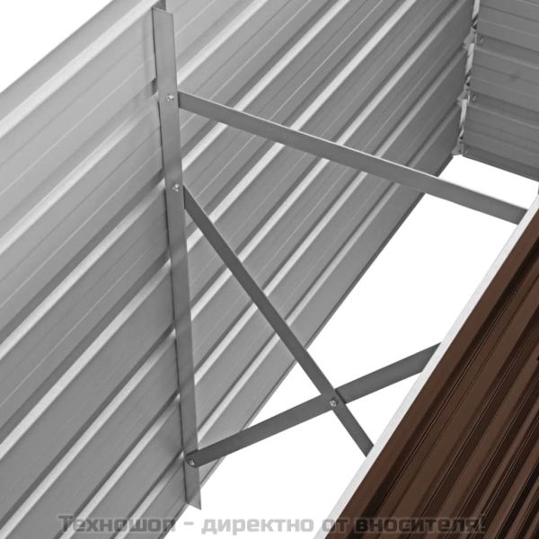 Градинска висока леха кафява 160x40x77 см поцинкована стомана