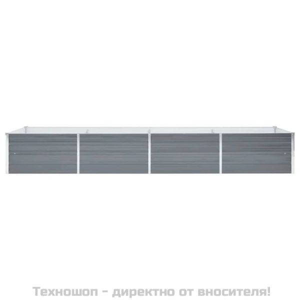 Градинска висока леха поцинкована стомана 320x80x45 см сива