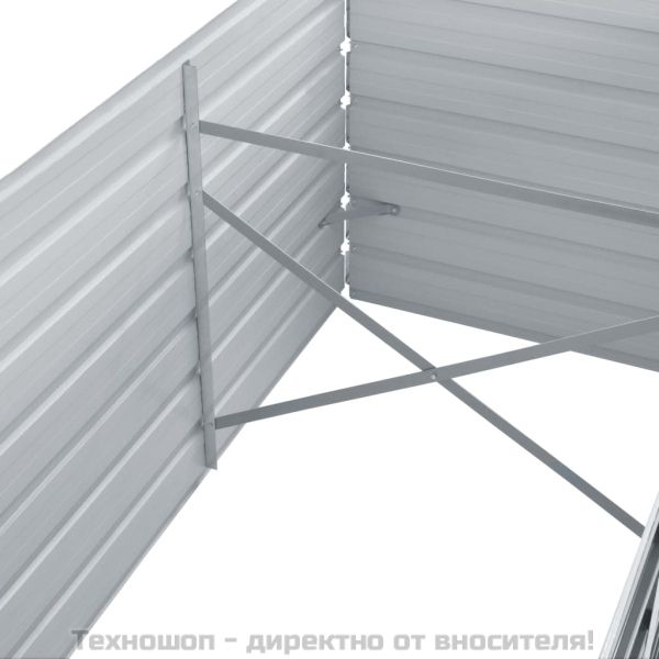 Градинска висока леха поцинкована стомана 320x80x45 см сива