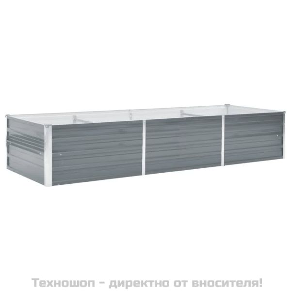 Градинска висока леха поцинкована стомана 240x80x45 см сива