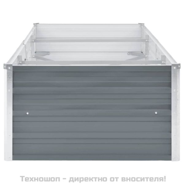 Градинска висока леха поцинкована стомана 240x80x45 см сива