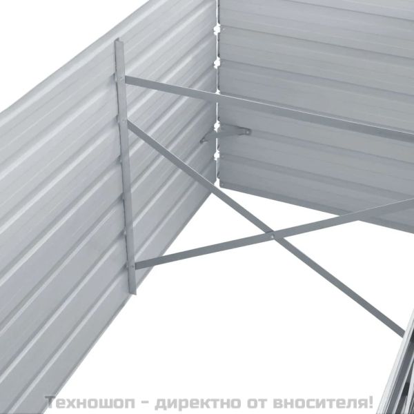 Градинска висока леха поцинкована стомана 240x80x45 см сива