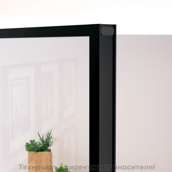 Интериорна врата черна 93x201,5 см закалено стъкло и алуминий