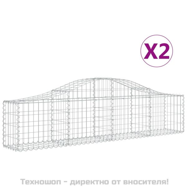 Габионни кошници арка 2 бр 200x30x40/60 см поцинковано желязо