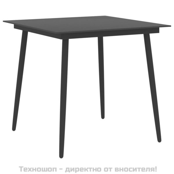 Градински трапезен комплект, 5 части, черен