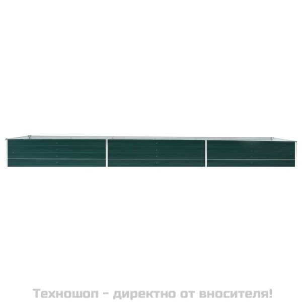 Градинска висока леха поцинкована стомана 480x80x45 см зелена