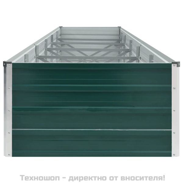 Градинска висока леха поцинкована стомана 480x80x45 см зелена