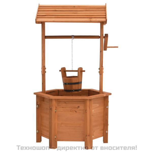 Градински декоративен кладенец плантер, 40x40x84 см, чам
