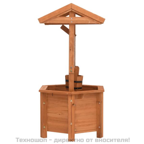 Градински декоративен кладенец плантер, 40x40x84 см, чам