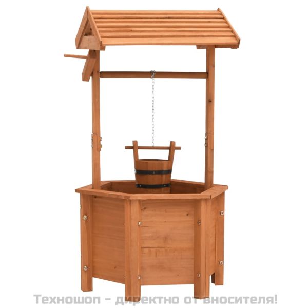 Градински декоративен кладенец плантер, 40x40x84 см, чам