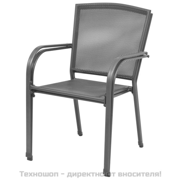 Стифиращи градински столове, 2 бр, стомана, сиви