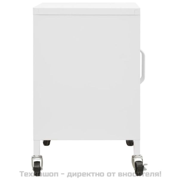 Шкаф за съхранение, бял, 60x35x56 см, стомана