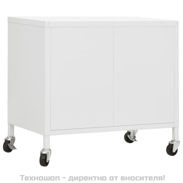 Шкаф за съхранение, бял, 60x35x56 см, стомана