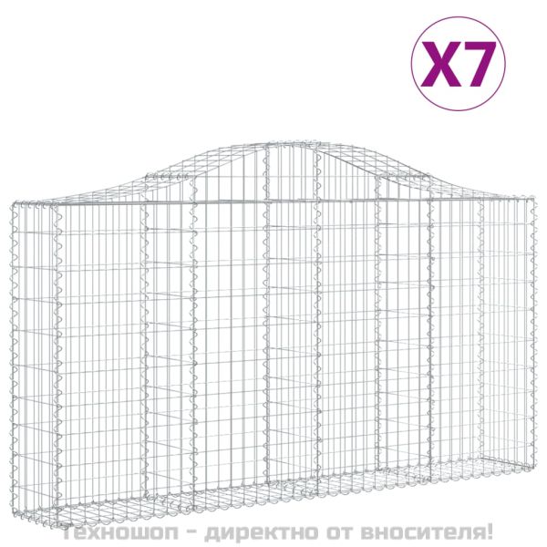 Габионни кошници арка 7 бр 200x30x100/120 см поцинковано желязо