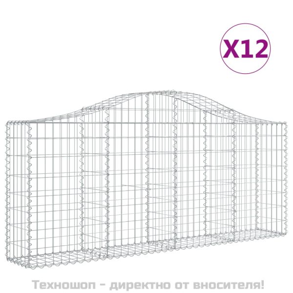 Габионни кошници арка 12 бр 200x30x80/100 см поцинковано желязо