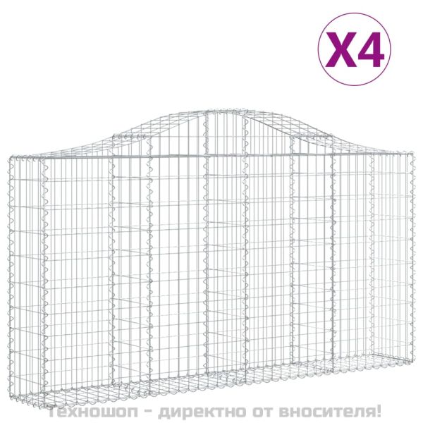 Габионни кошници арка 4 бр 200x30x100/120 см поцинковано желязо